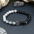 Bracelet Homme Onyx et Jaspe Gris - Maîtrise et Stabilité Marin