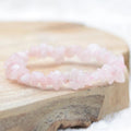 Bracelet "Amour" en Quartz Rose Chip