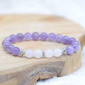 Bracelet "Amour & Harmonie" en Améthyste & Quartz Rose