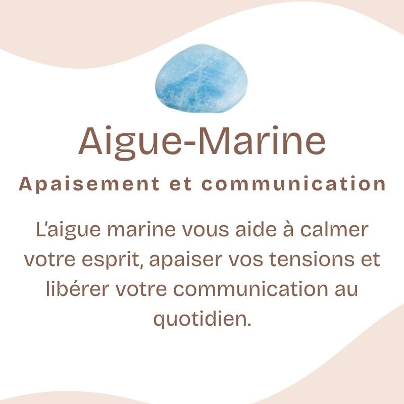 Bracelet "Bonheur" en Aigue-Marine Chip
