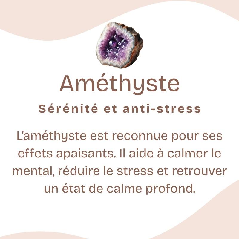 Bracelet "Sagesse" en Améthyste & Feuille Argent 925- Pièce Bijouterie -