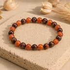 Bracelet "Confiance en soi" Mix en Oeil de Taureau & Cornaline