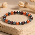 Bracelet "Confiance en soi" Mix en Hématite, Oeil de Taureau & Cornaline