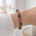 Bracelet "Confiance en soi" Mix en Hématite, Oeil de Taureau & Cornaline