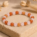 Bracelet "Fertilité" Mix en Cornaline et Quartz Rose