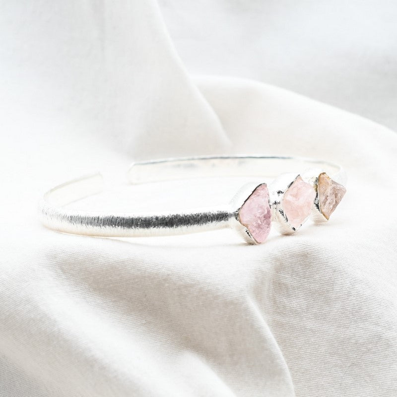 [EXTREMEMENT RARE] Bracelet en Morganite AAA Argent REF:M2