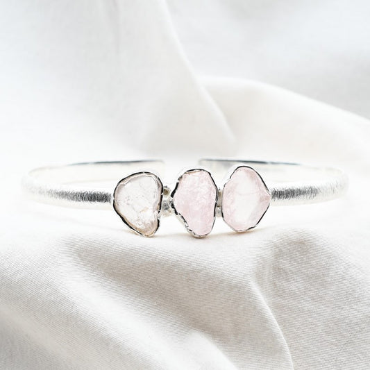 [EXTREMEMENT RARE] Bracelet en Morganite AAA Argent REF:M3