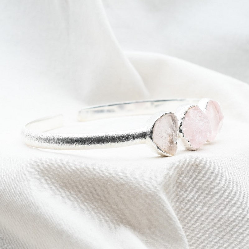 [EXTREMEMENT RARE] Bracelet en Morganite AAA Argent REF:M3