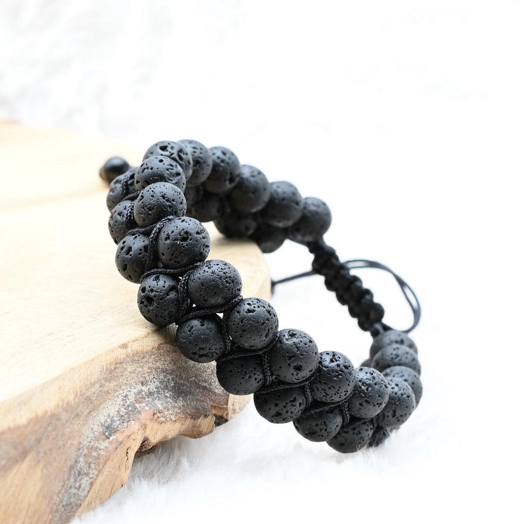 Bracelet "Reconstruction" en Pierre de Lave - Homme - lespierresdubienetre