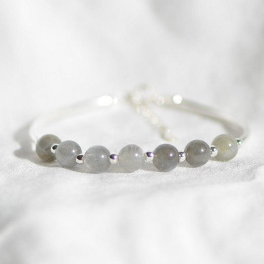 Bracelet "Protection" en Labradorite & Argent 925 - Pièce de Bijouterie - - lespierresdubienetre