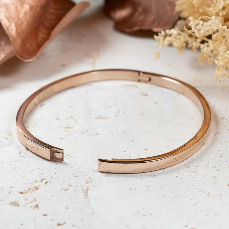 Bracelet "Amour de ma vie", fête des mères en acier inoxydable rose gold