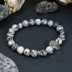 Bracelet Homme Jaspe Gris - Calme, Force et Leadership Lion