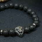 Bracelet Homme Pierre de Lave - Puissance, Ancrage & Leadership Lion