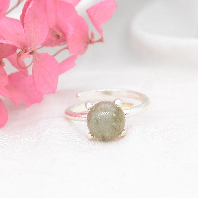 [RARE] Bague Discrète "Protection" en Labradorite AA & Argent 925 - lespierresdubienetre