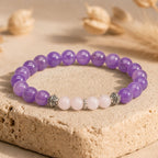 Bracelet "Amour & Harmonie" en Améthyste & Quartz Rose