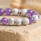 Bracelet "Anti-Stress" en Améthyste & Howlite