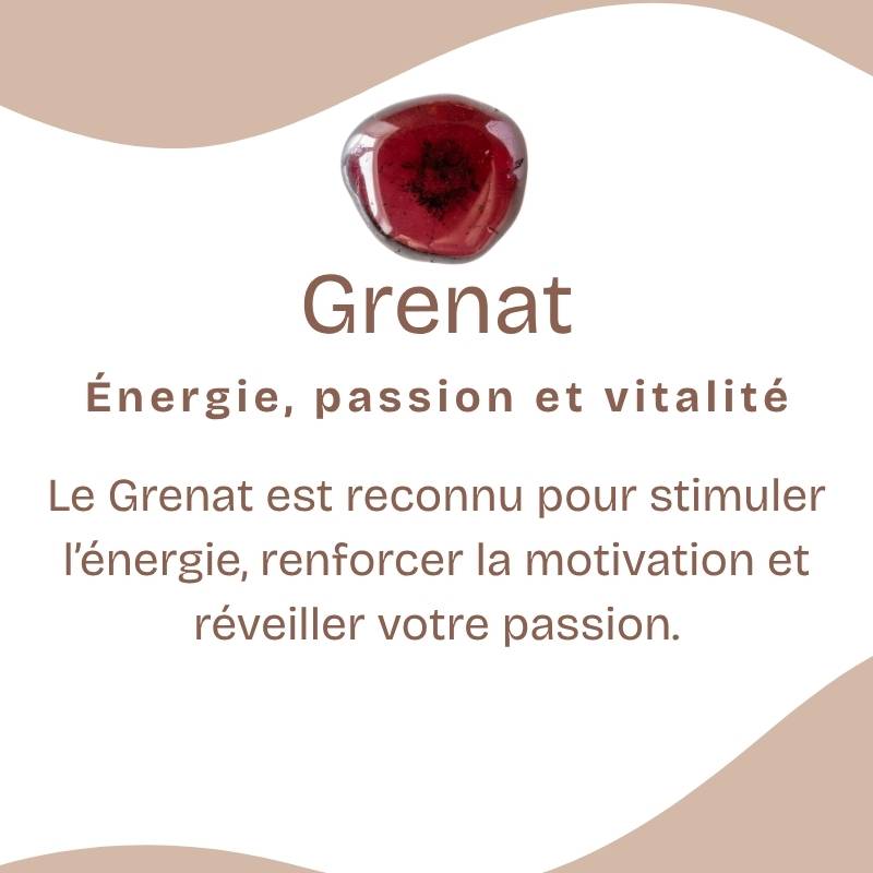Pendentif "Assurance" en Grenat Brut