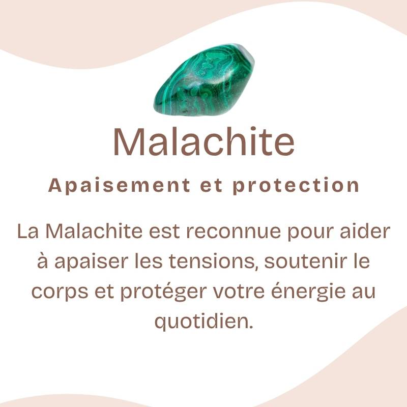 Bracelet "Paix" en Malachite Chip