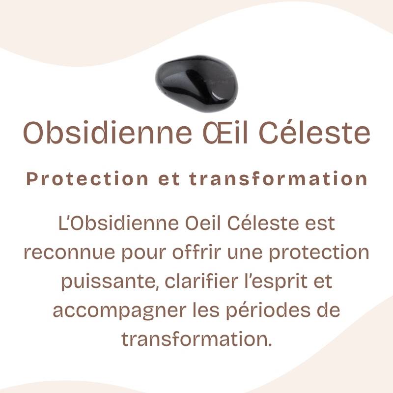 Bracelet "Bouclier" en Obsidienne Œil Céleste Chip