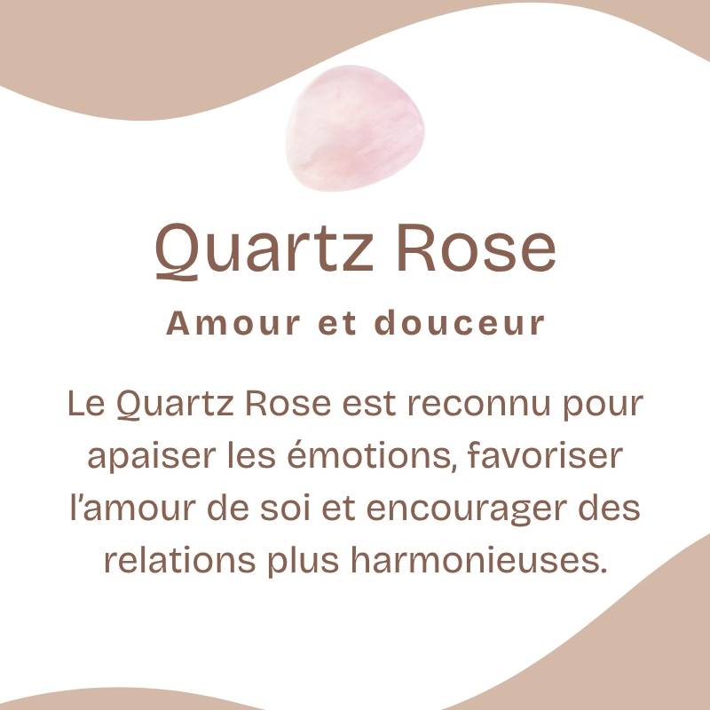 Bague "Amour" Cabochon Rectangle en Quartz Rose