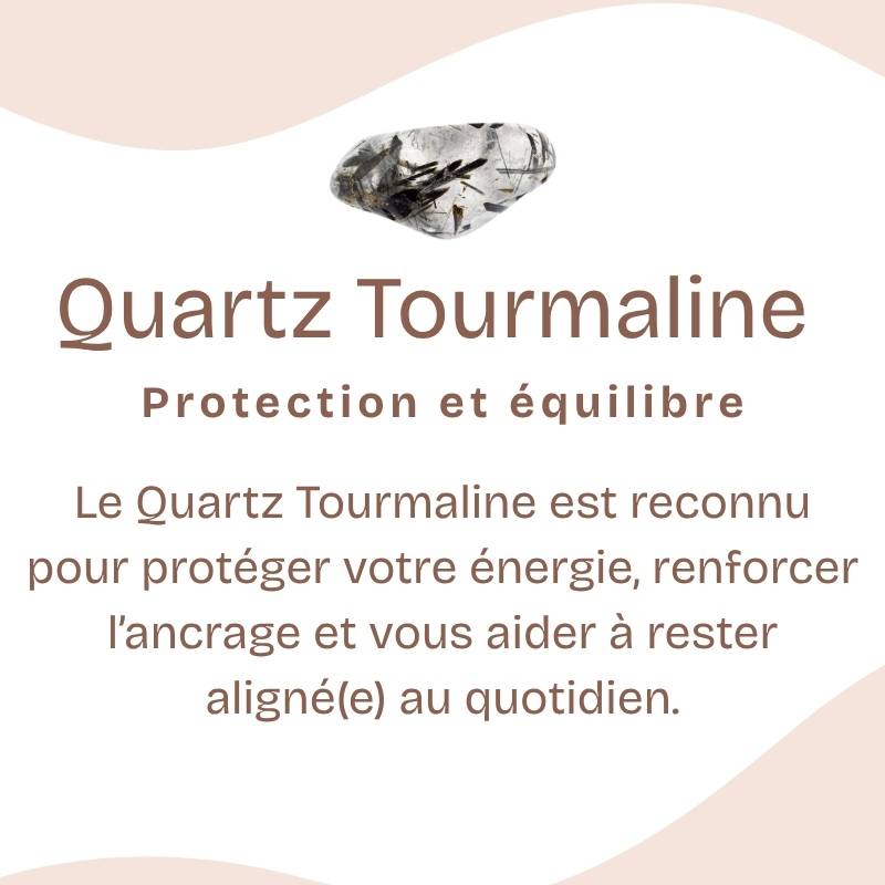 Bracelet "Purification et Protection" en Quartz & Tourmaline Noire Chip