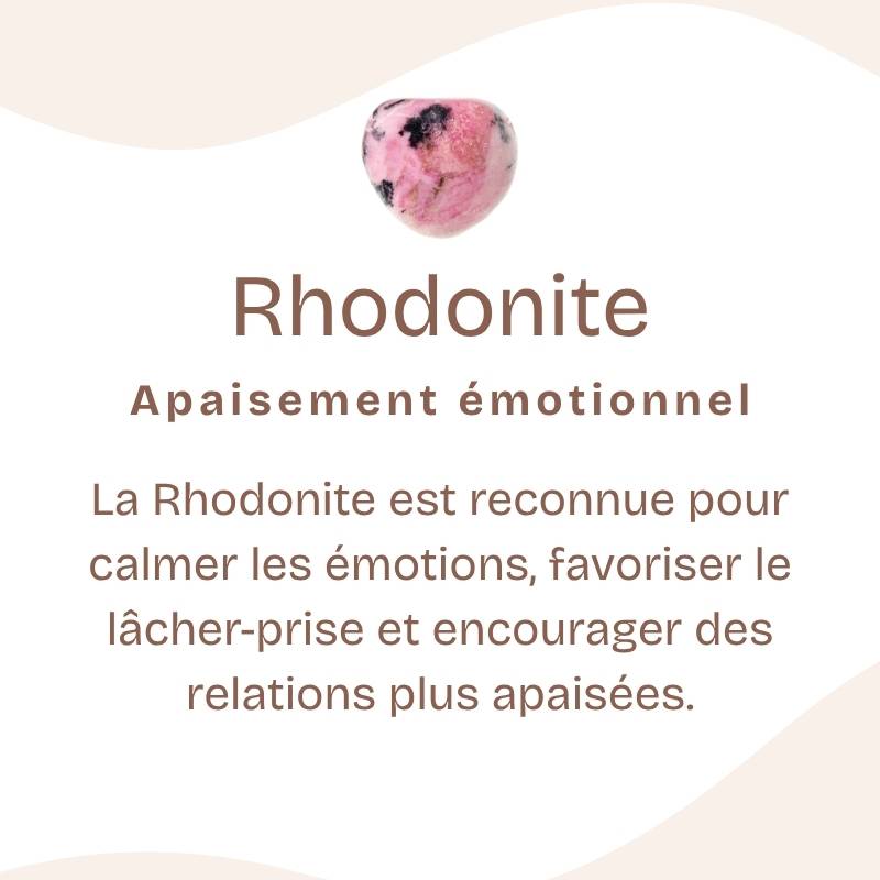 Bracelet roulé "Soin" en Rhodonite