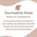 Bracelet Boho "Absorption & Amour" en Tourmaline Rose
