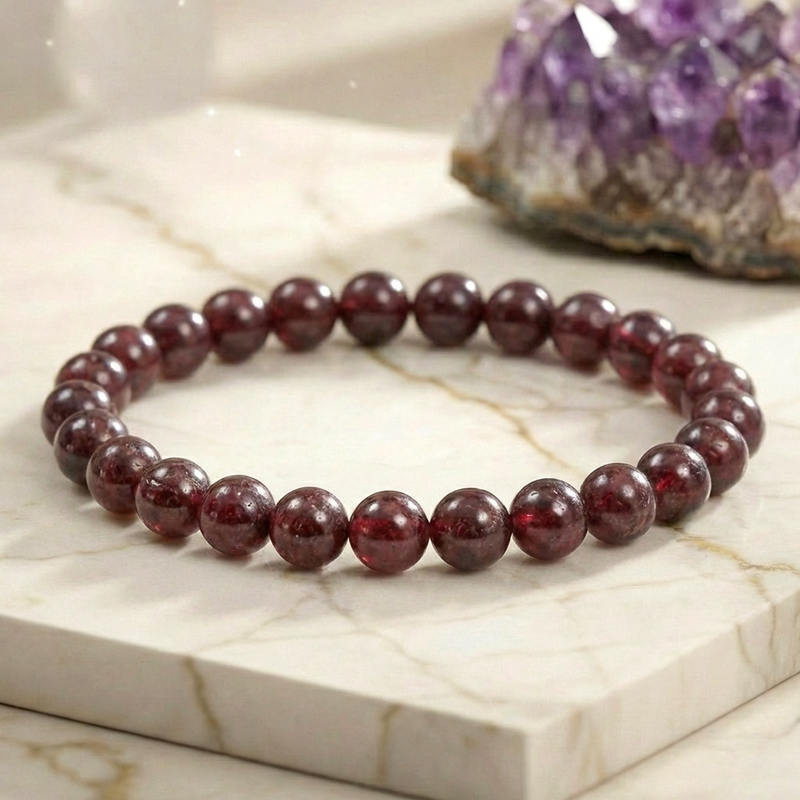 Bracelet "Assurance" en Grenat