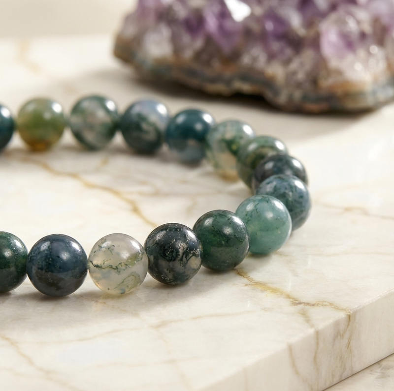 Bracelet "Courage" en Agate Mousse