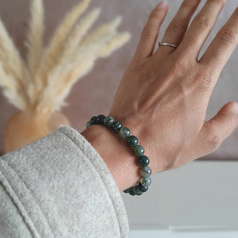 Bracelet "Courage" en Agate Mousse