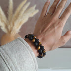 Bracelet "Protection et Confiance" en Oeil-de-Tigre & Pierre de Lave - Homme