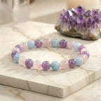 Bracelet "Anti-stress" Mix en Améthyste, Aigue Marine et Quartz Rose