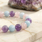 Bracelet "Anti-stress" Mix en Améthyste, Aigue Marine et Quartz Rose
