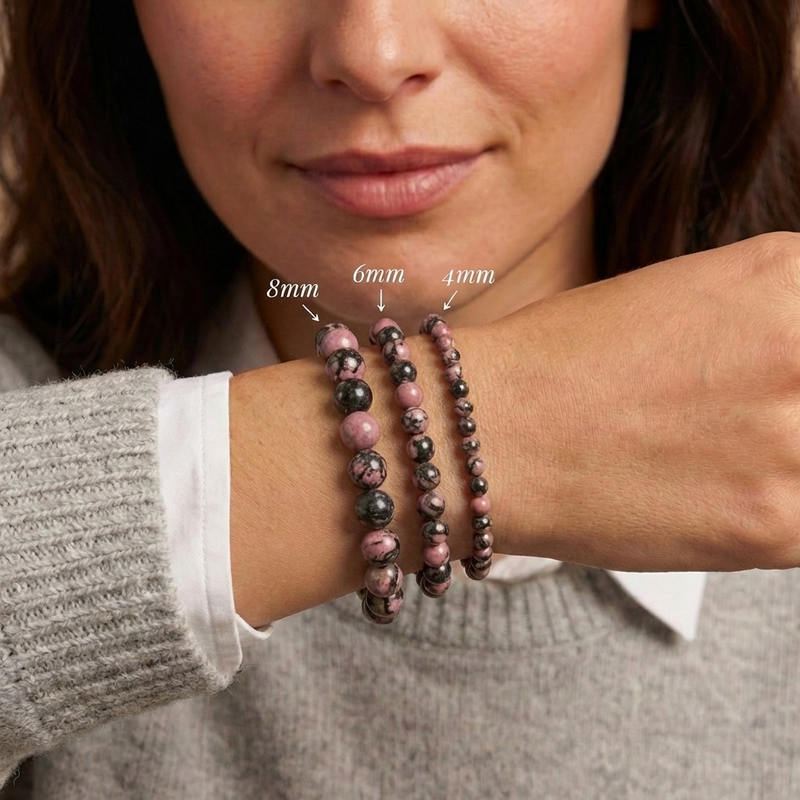 Bracelet "Soin" en Rhodonite De Madagascar