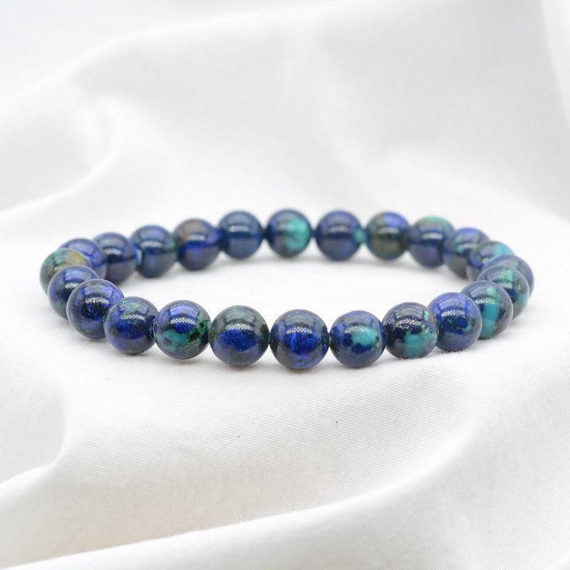 [PIÈCE RARE] Bracelet en Azurite Malachite Chrysocolle AAA - lespierresdubienetre