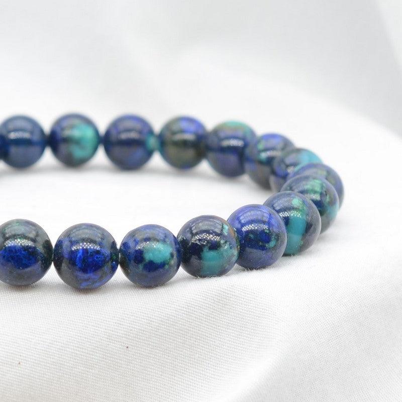 [PIÈCE RARE] Bracelet en Azurite Malachite Chrysocolle AAA - lespierresdubienetre