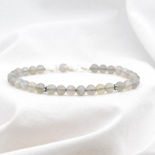 Bracelet "Protection" en Labradorite & Argent 925 - Pièce de Bijouterie Fine - - lespierresdubienetre