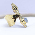 Bague "Féminité" losange en Pierre de Lune (réglable) - lespierresdubienetre