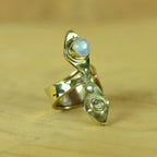 Bague "Féminité" losange en Pierre de Lune (réglable) - lespierresdubienetre