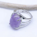 Bague "Sagesse" Cabochon ovale en Améthyste (réglable)