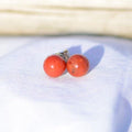 Boucles d'oreilles "Intuition" en Corail Rouge (Argent 925)