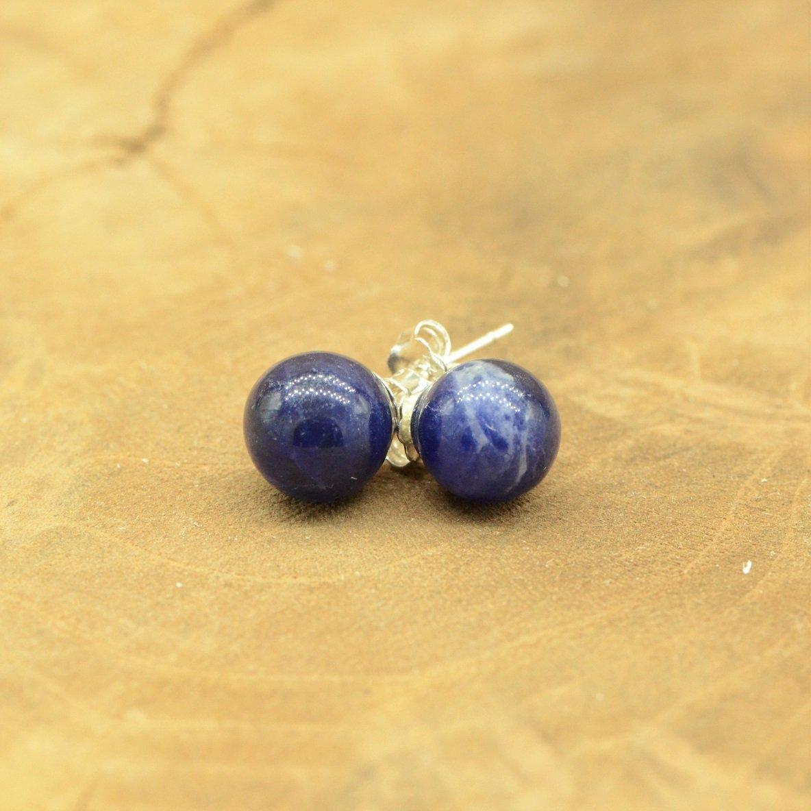 Boucles d'oreilles "Maitrise" en Sodalite (Argent 925) - lespierresdubienetre