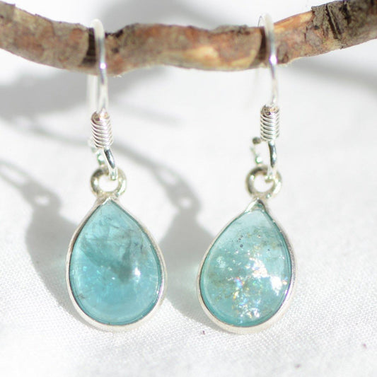 Boucles d'oreilles "Motivation" en Apatite Goutte (Argent 925) - lespierresdubienetre