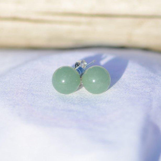 Boucles d'oreilles "Tranquillité" en Aventurine (Argent 925) - lespierresdubienetre