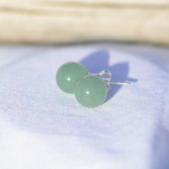 Boucles d'oreilles "Tranquillité" en Aventurine (Argent 925) - lespierresdubienetre