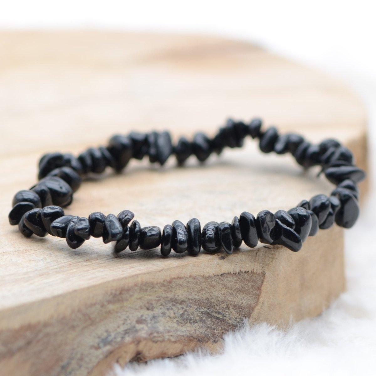 Bracelet "Absorption" en Tourmaline Noire Chip - lespierresdubienetre