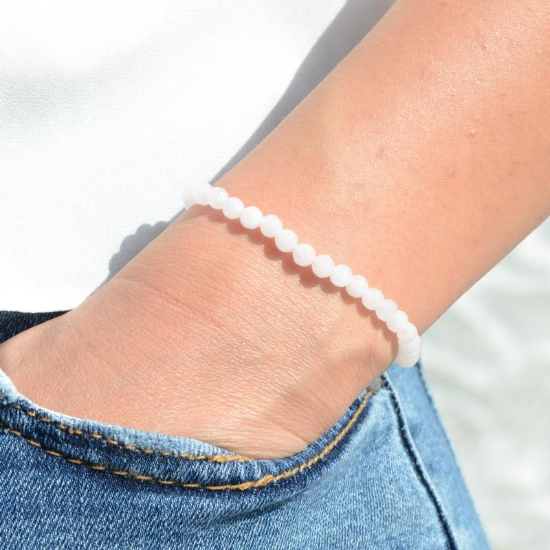 Bracelet "Amour" en Quartz Rose à facettes - lespierresdubienetre