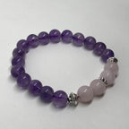 Bracelet "Amour & Sagesse" en Améthyste & Quartz Rose - lespierresdubienetre