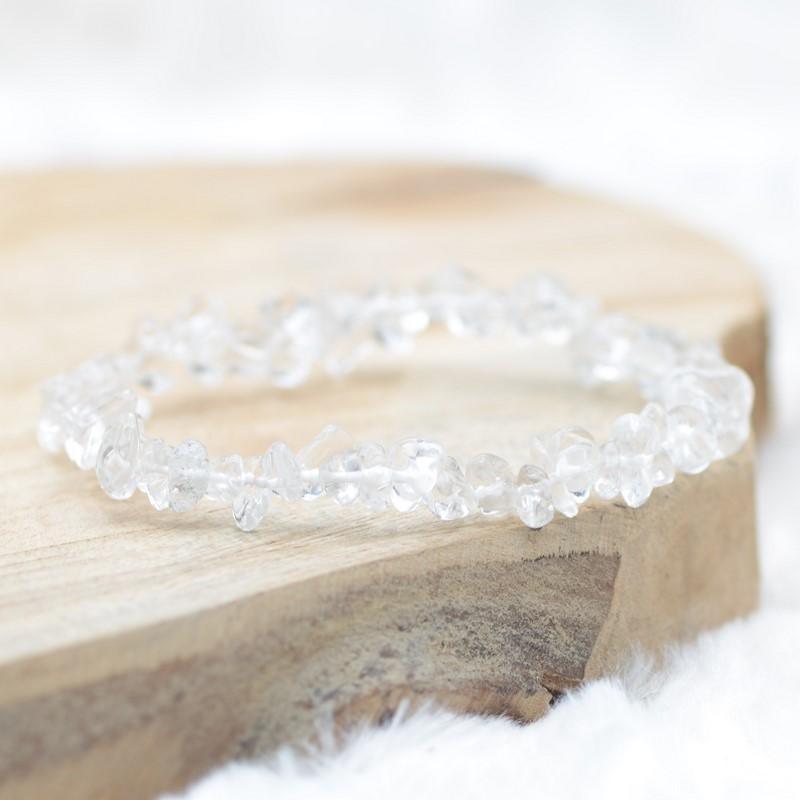 Bracelet "Amplificateur" en Quartz (Cristal de Roche) Chip - lespierresdubienetre