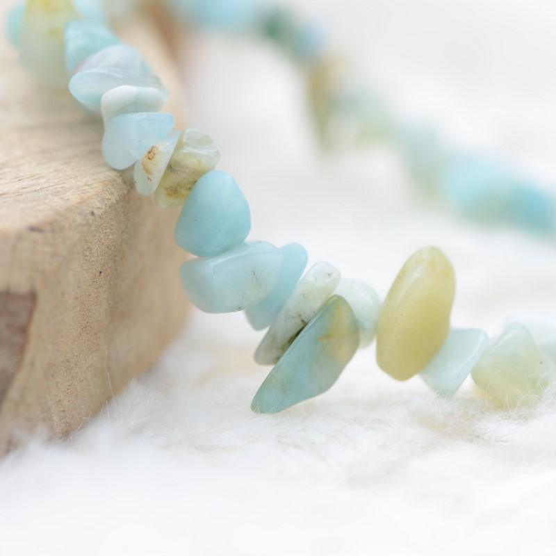 Bracelet "Apaisement" en Amazonite du Brésil Chip - lespierresdubienetre